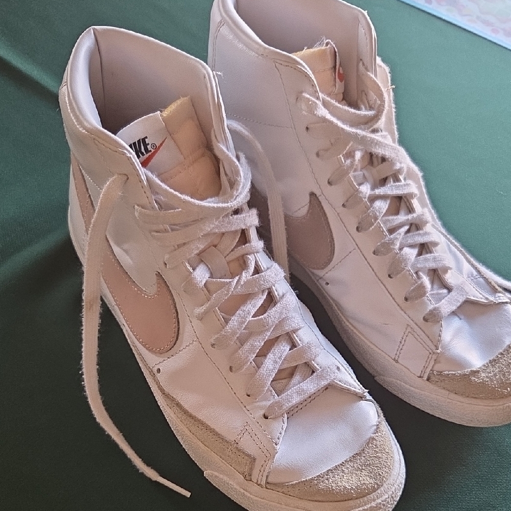 Nike Women's High-Top Sneakers - White and Cream